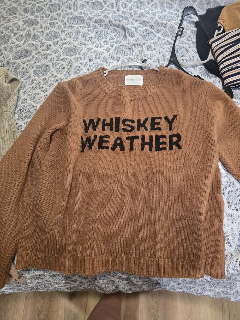 Women’s 'Whiskey Weather' Crewneck Sweater - Brown